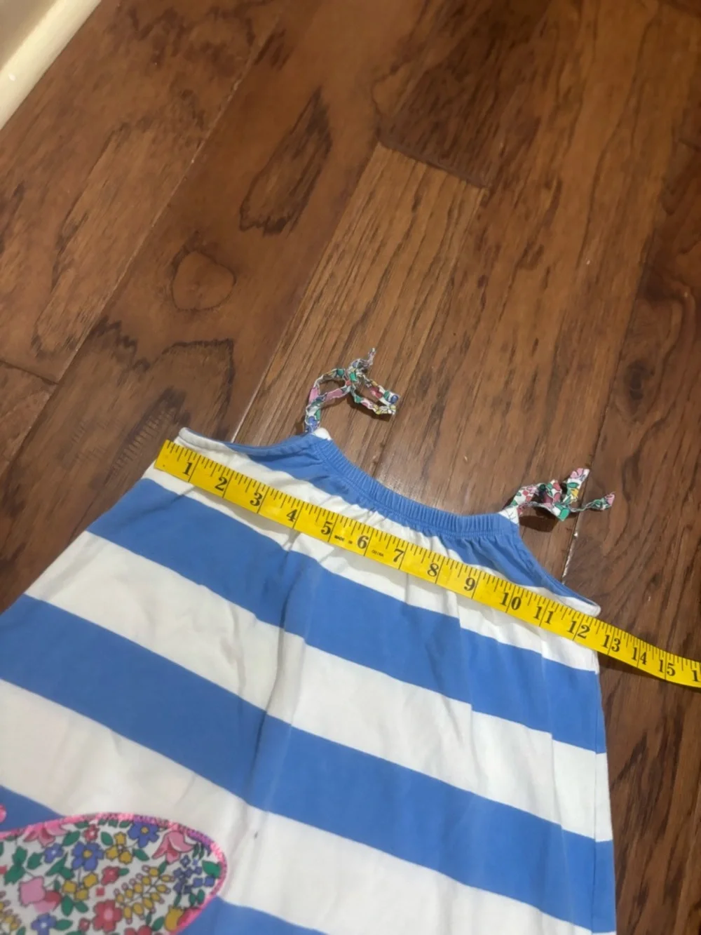 Mini Boden Blue White Stripe Butterfly Dress Size 6-7Y